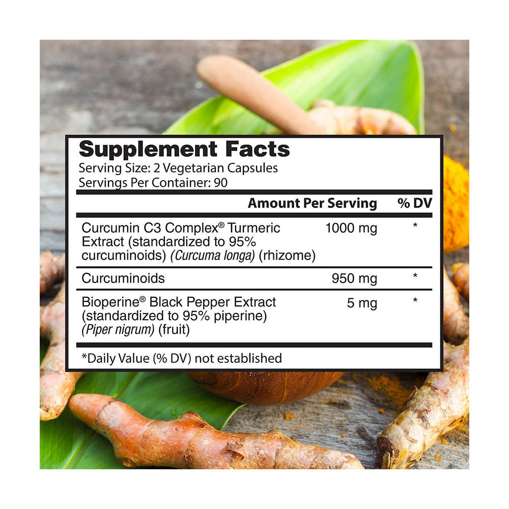 Viên uống tinh chất nghệ cao cấp Nature's Lab Turmeric Curcumin C3 1000mg 180 viên - hình ảnh chi tiết 2