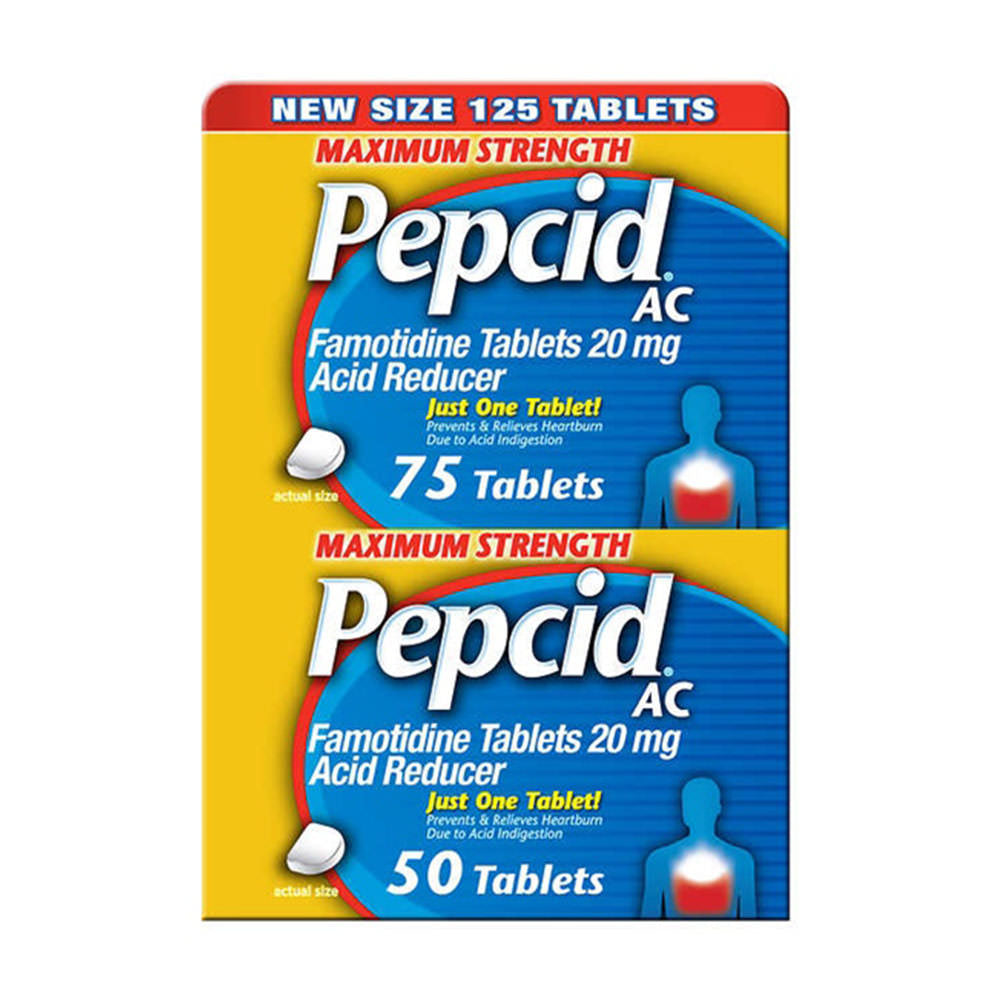 Viên uống giảm đầy hơi, ợ nóng Pepcid AC Maximum Strength 20 mg., 125 Tablets - hình ảnh sản phẩm chính