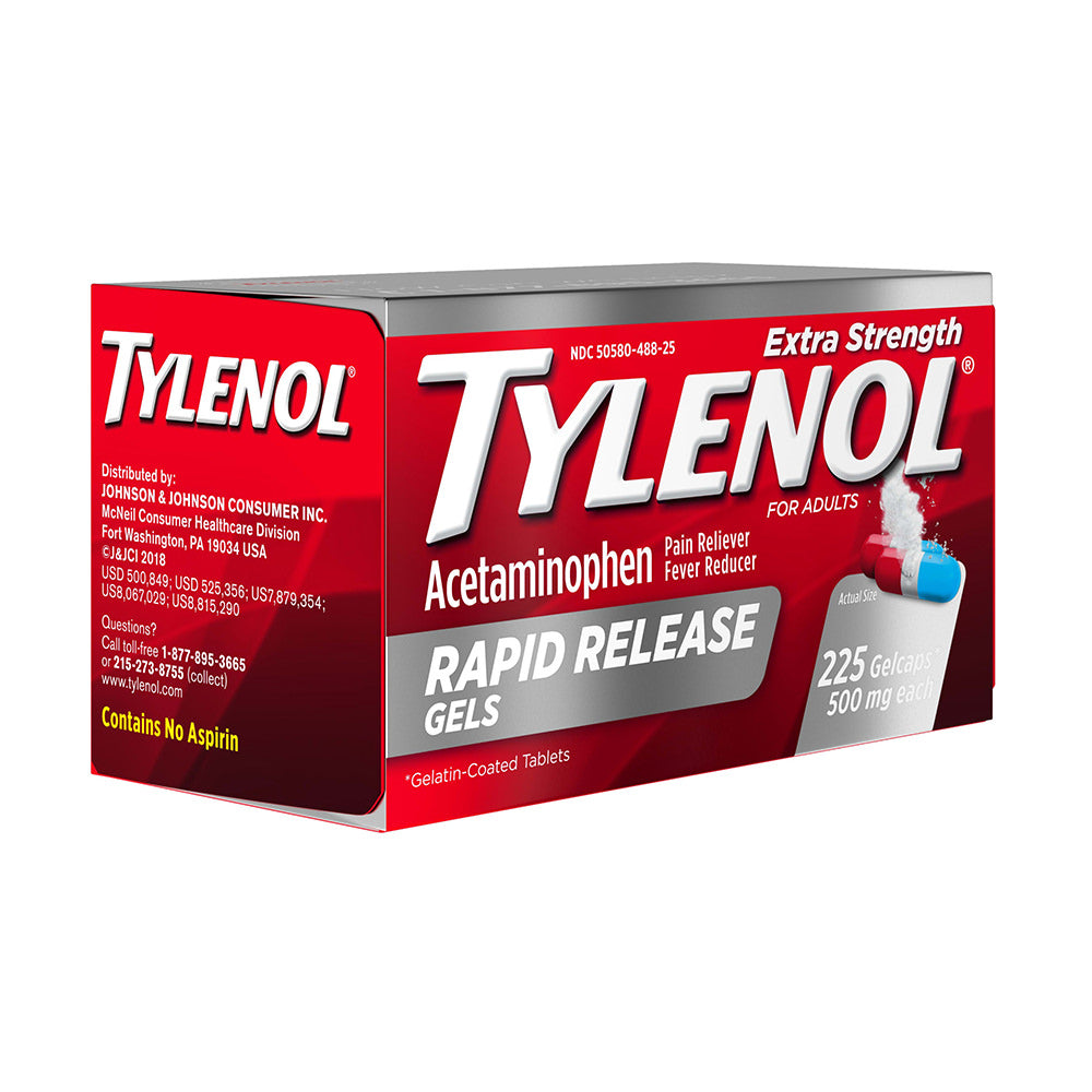 Viên uống giảm đau hạ sốt Tylenol Extra Strength Rapid Release Gels 500mg 225 Viên - hình ảnh chi tiết 2