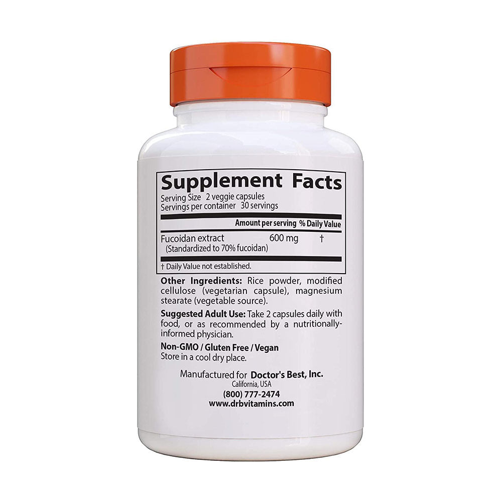 Viên uống ngừa ung thư Doctor’s Best Fucoidan 300mg 60 viên - hình ảnh chi tiết 3