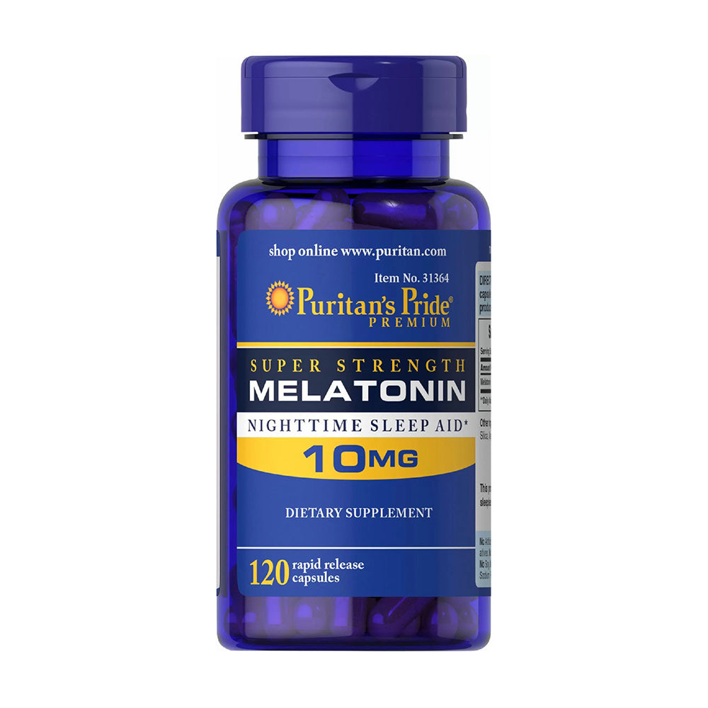 Viên uống giúp ngủ ngon Puritan’s Pride Super Strength Melatonin 10mg 120 viên - hình ảnh sản phẩm chính