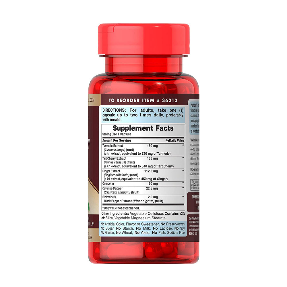 Cherry Turmeric Complex with Bioperine Puritan’s Pride hỗ trợ điều trị bệnh gout, giúp giảm đau khớp 60 viên - hình ảnh chi tiết 3