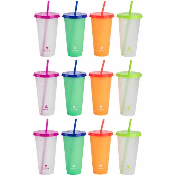 Set 12 ly đổi màu Manna Color Changing Plastic Tumblers - hình ảnh chi tiết 3