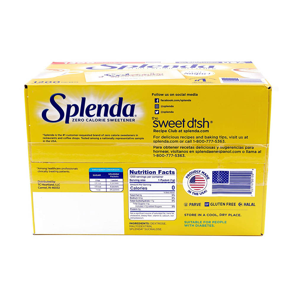 Đường ăn kiêng Splenda Zero Calorie Sweetener 1200 Packets 1.2KG - hình ảnh chi tiết 4