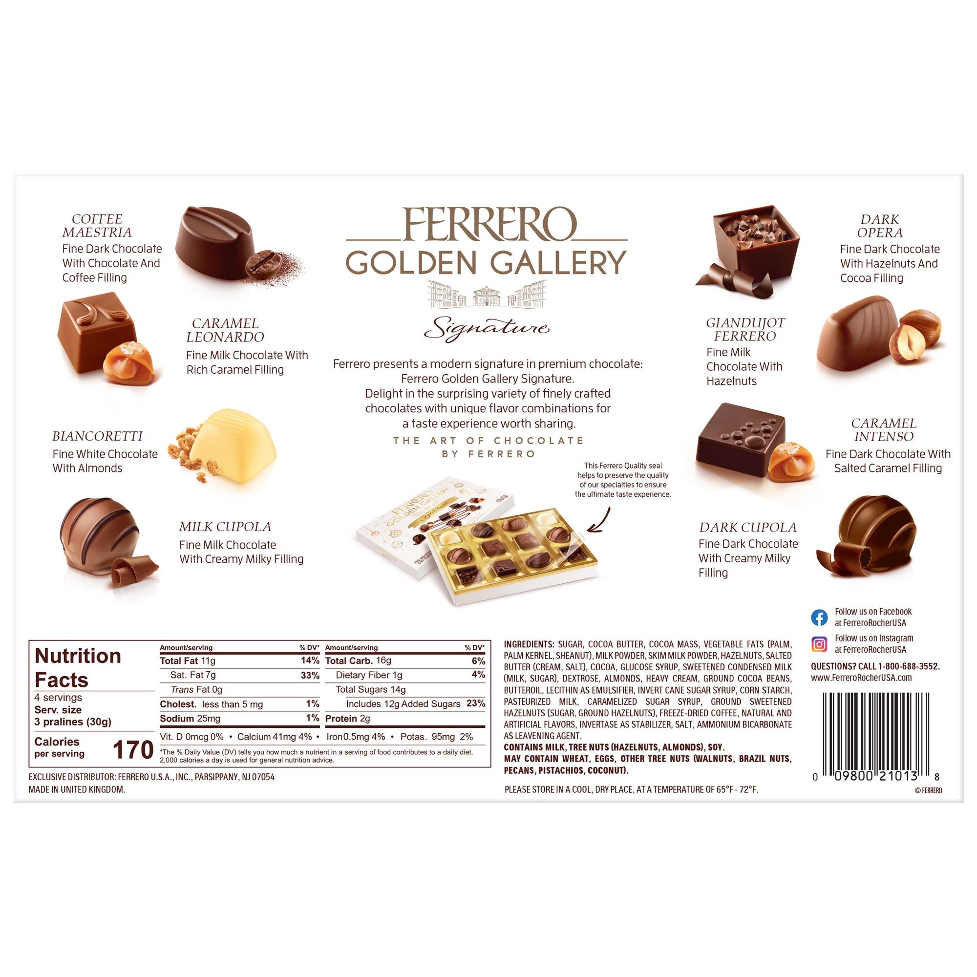 Socola cao cấp của Mỹ Ferrero Rocher Golden Gallery 42 viên (438g) - hình ảnh chi tiết 2