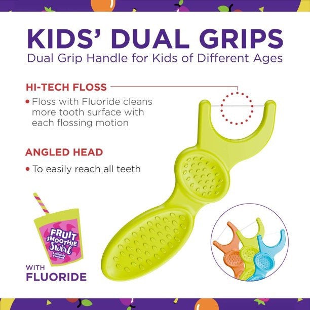 Tăm chỉ nha khoa cho trẻ em Plackers Kids' Dual GRIPZ 75 chiếc của Mỹ - hình ảnh chi tiết 3