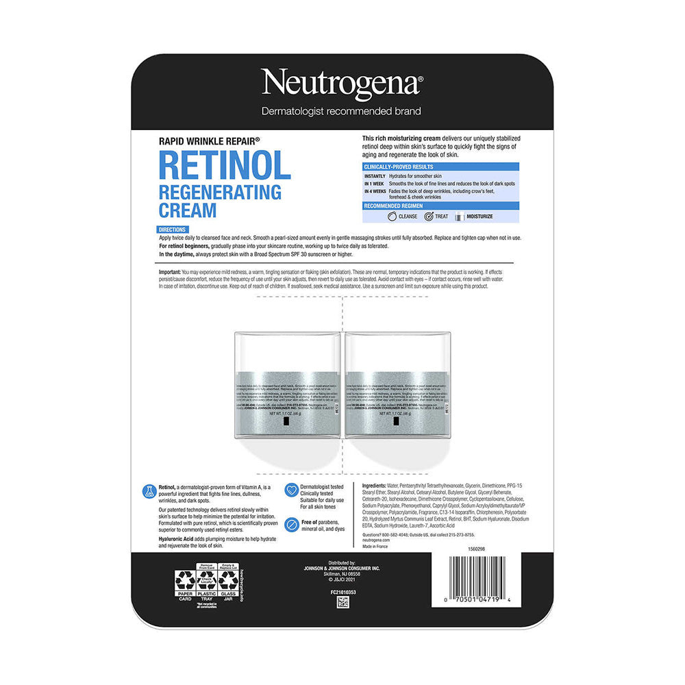 Kem phục hồi nếp nhăn Neutrogena Rapid Wrinkle Repair Cream 96g - hình ảnh chi tiết 2