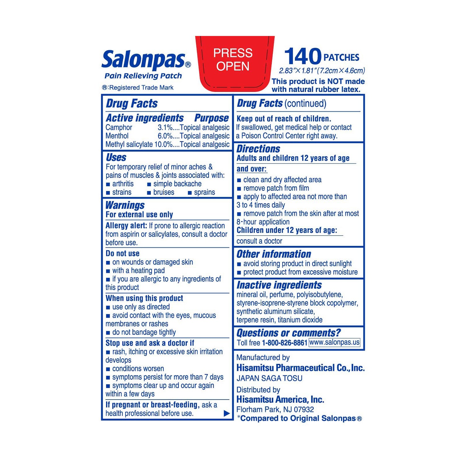 Miếng dán salonpas của Mỹ 140 miếng - hình ảnh chi tiết 4
