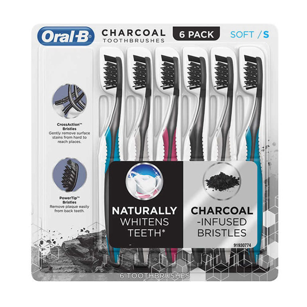 Set 6 bàn chải Oral-B Charcoal Toothbrush của Mỹ - hình ảnh sản phẩm chính
