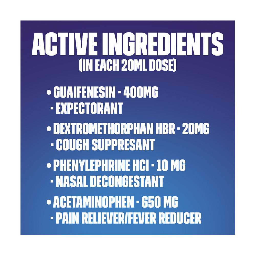 Siro ho người lớn Mucinex Fast-Max Cold, Flu, & Sore Throat Relief Liquid - Acetaminophen - 180 ml - hình ảnh chi tiết 3