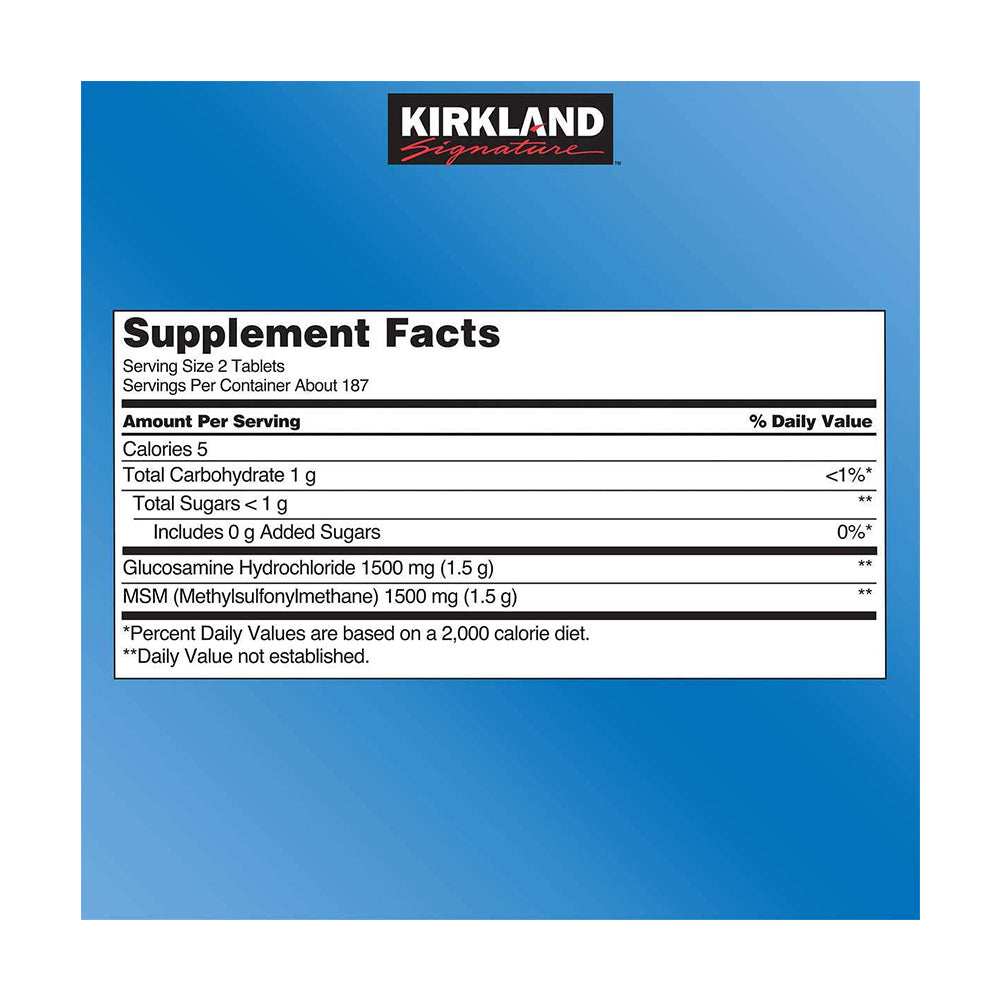 Viên uống bổ khớp của Mỹ Kirkland Signature™ Glucosamine HCL & MSM 1500mg hộp 375 viên - ảnh sản phẩm 4
