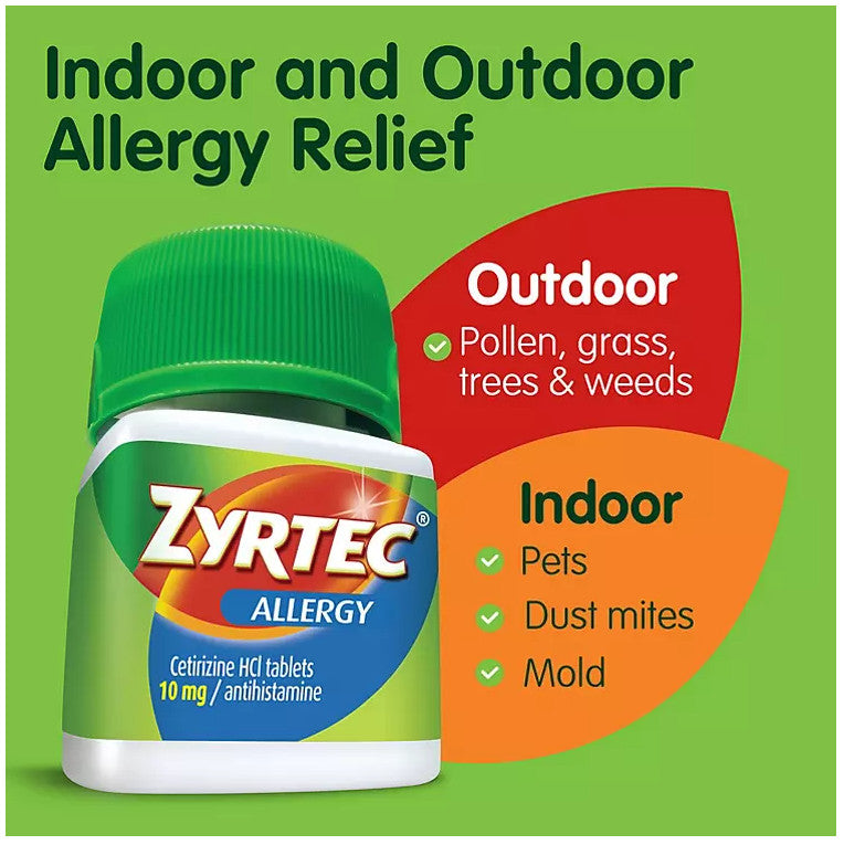 Viên chống dị ứng Zyrtec Antihistamine Allergy 10mg 120 Tablets - hình ảnh chi tiết 4