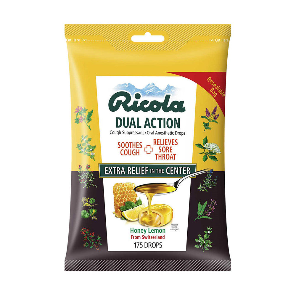 Kẹo thông cổ, mát họng Ricola nhân chanh mật ong Ricola Dual Action Honey Lemon 175 viên - hình ảnh chi tiết 3