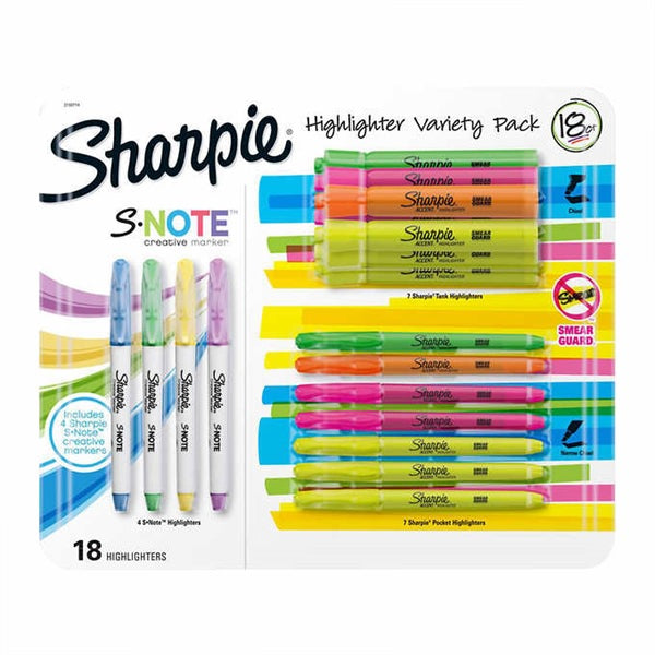 Set Viết Sharpie Highlighter Variety S.NOTE Pack 18ct - hình ảnh sản phẩm chính